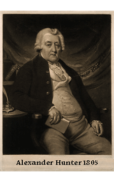 an etching of Alexander Hunter in 1805