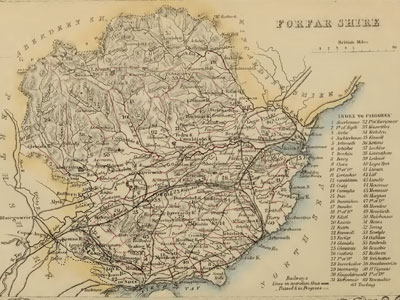 map of Forfarshire / Angus