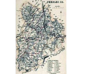 map of Peeblesshire