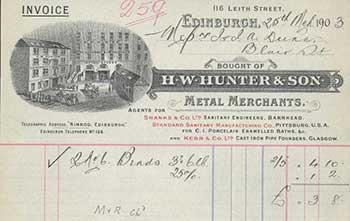 H. W. Hunter, Edinburgh 1903